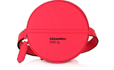 Dsquared2 Neon Pink Gommato Leather Pill Crossbody/belt Bag In Fuchsia