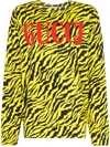 Gucci Tiger And Logo Print Sweater - Black