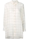 Isabel Marant Crinkle Check Shirt In Neutrals