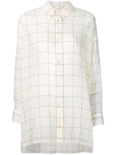 Isabel Marant Crinkle Check Shirt In Neutrals