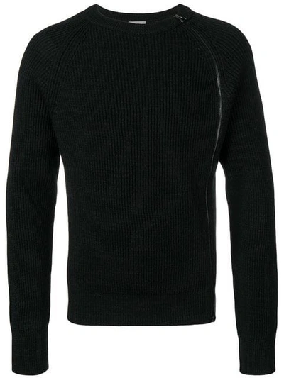 Lanvin Side Zip Sweater In Black