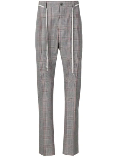 Lanvin Checked Trousers In Grey