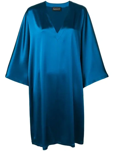Gianluca Capannolo Long-sleeve Flared Dress In Blue