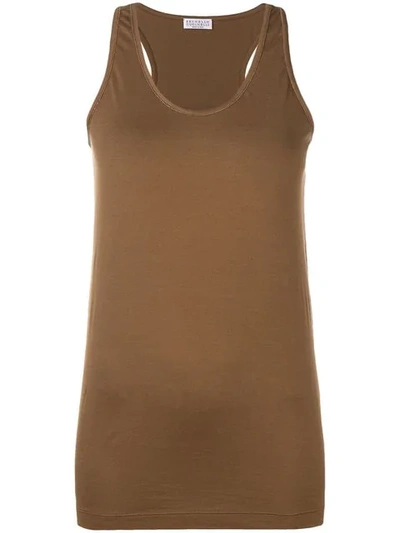 Brunello Cucinelli Classic Fitted Tank Top In Brown