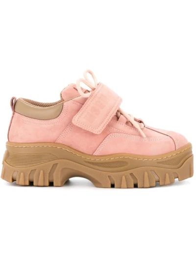 Msgm Logo Strap Sneakers In Pink