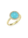 Ippolita Lollipop Small 18k Yellow Gold, Turquoise & Diamond Ring