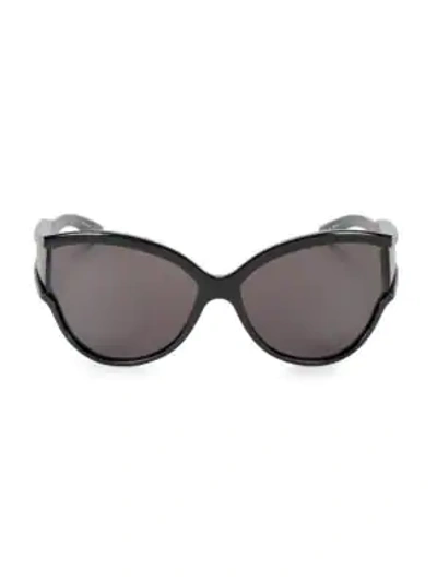 Balenciaga 63mm Wide-view Biker Sunglasses In Black