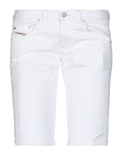 Diesel Denim Shorts In White