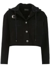 Andrea Bogosian Cropped Hooded Jacket - Black