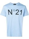 N°21 Logo Print T-shirt In Blue