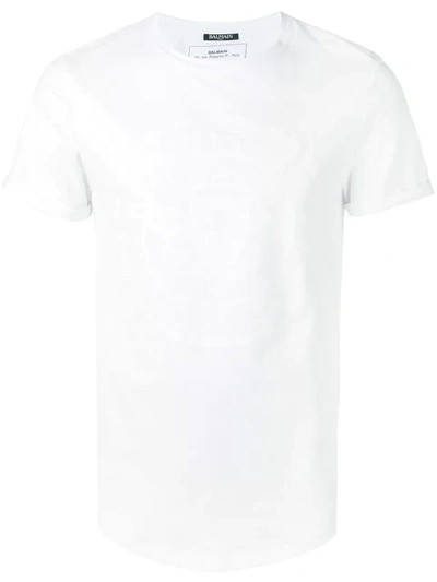 Balmain Embossed Print T-shirt In White