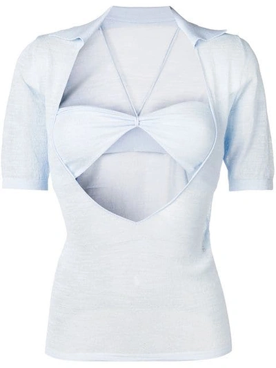 Jacquemus Layered Bandeau Top In Baby Blue