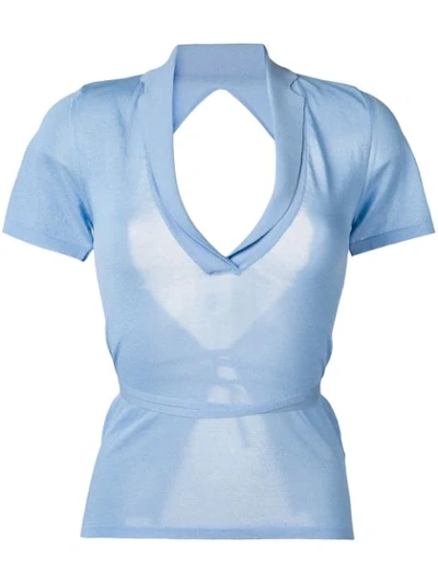 Jacquemus La Maille Marinaio Top In Blue In Light Blue