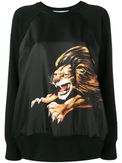 Givenchy Lion Print Contrast Back Sweatshirt - Black