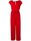 Incotex Wide-leg Jumpsuit In Red