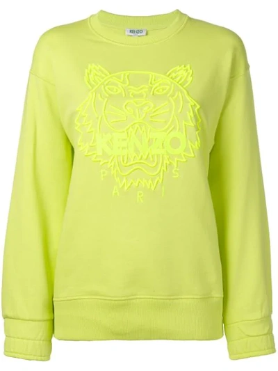 Kenzo Tiger Logo Sweatshirt In Yellow