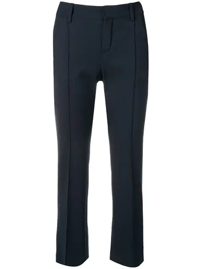 Chloé Mid-rise Cropped Trousers In Blue