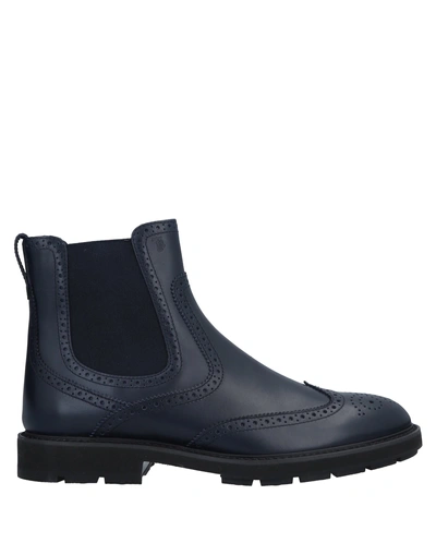 Tod's Ankle Boots In Blue