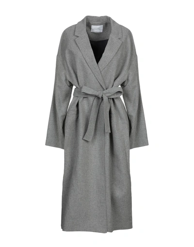 American Vintage Ramitown Double-breasted Belted Wool-blend Felt Coat In Grey