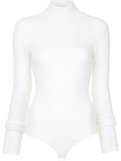 Khaite Cate Wool-blend Bodysuit In White