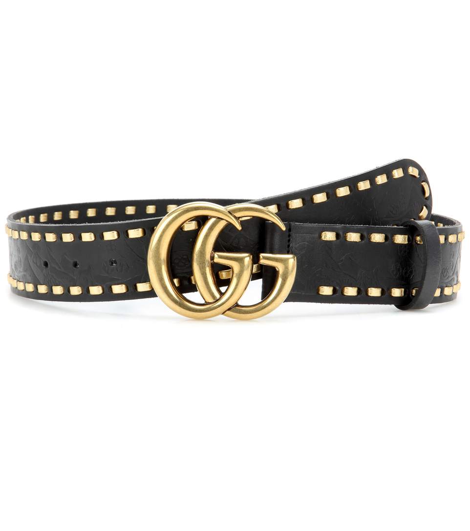 Gucci Double G Leather Belt In Eero | ModeSens