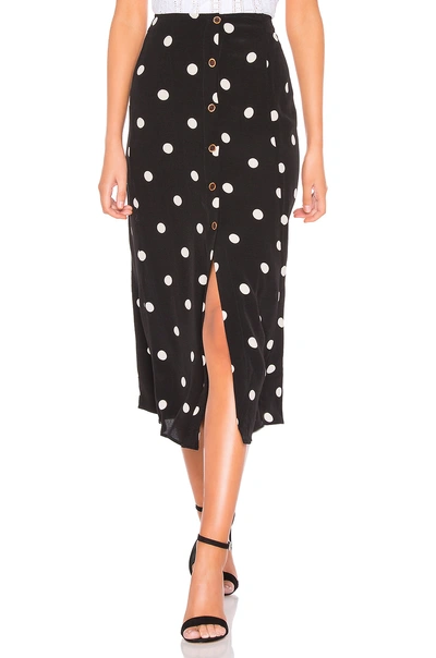 Free People Retro Love Midi Skirt In Black & White Combo