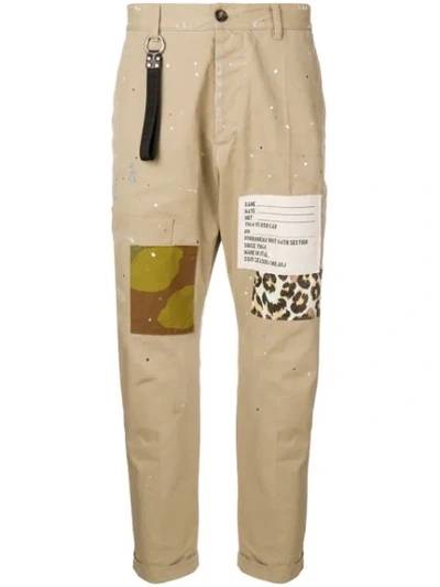 Dsquared2 Patch Detail Chinos In Beige