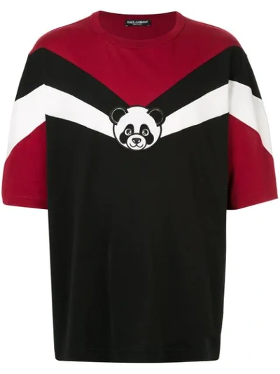 Dolce & Gabbana Panda Print T-shirt In Black