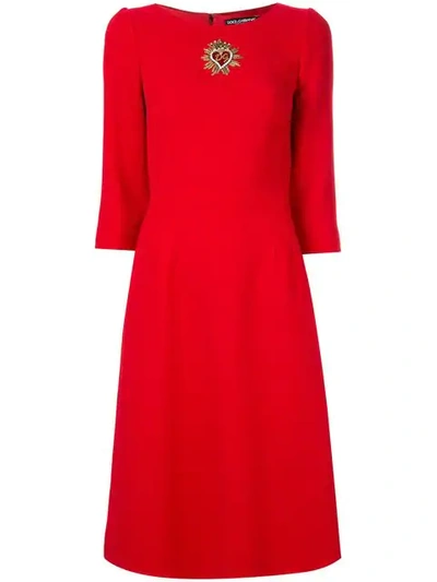 Dolce & Gabbana A-line Midi Dress In Red