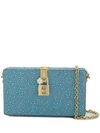 Dolce & Gabbana Box Rhinestone Embellished Clutch In Blue