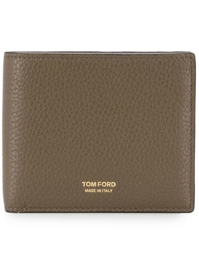 Tom Ford Logo Billfold Wallet In Brown
