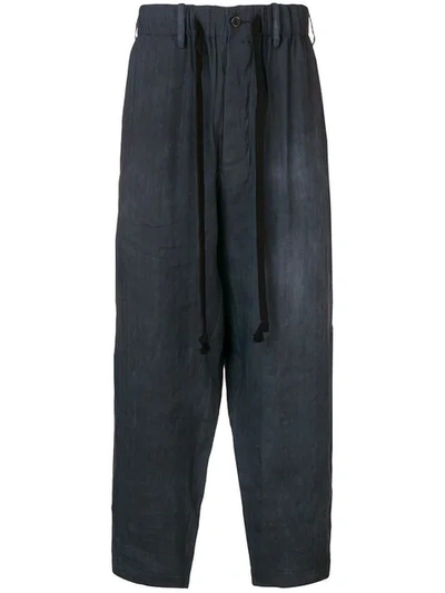 Uma Wang Cropped Trousers In Blue