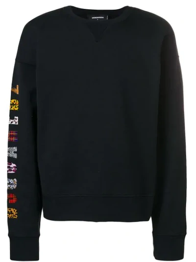 Dsquared2 Sweatshirt Mit Logo-print In Black