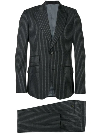 Gucci Logo Pinstripe Formal Suit In Grey