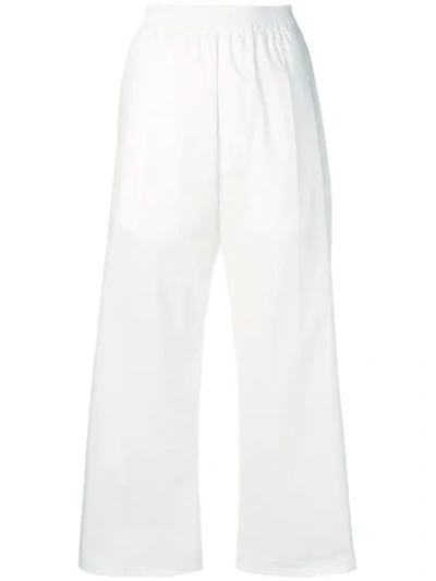 Mm6 Maison Margiela Cropped Trousers In White