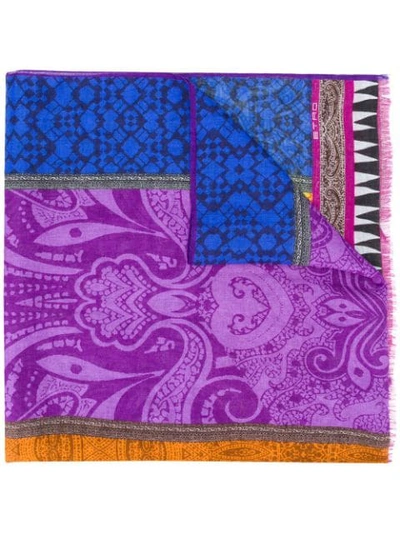 Etro Paisley Print Scarf In Orange