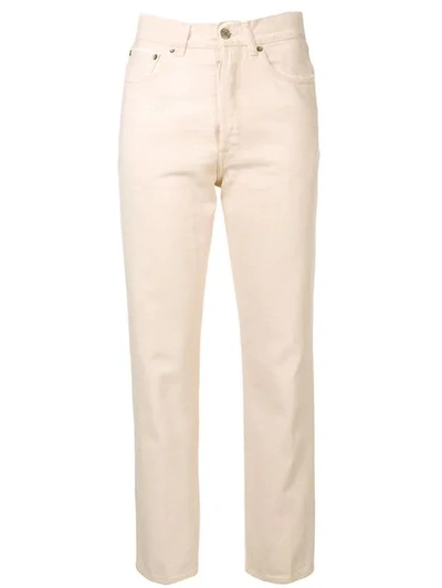 Golden Goose Cropped High Waisted Jeans In Neutrals