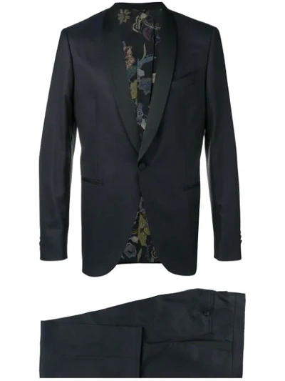 Etro One Button Suit In Blue