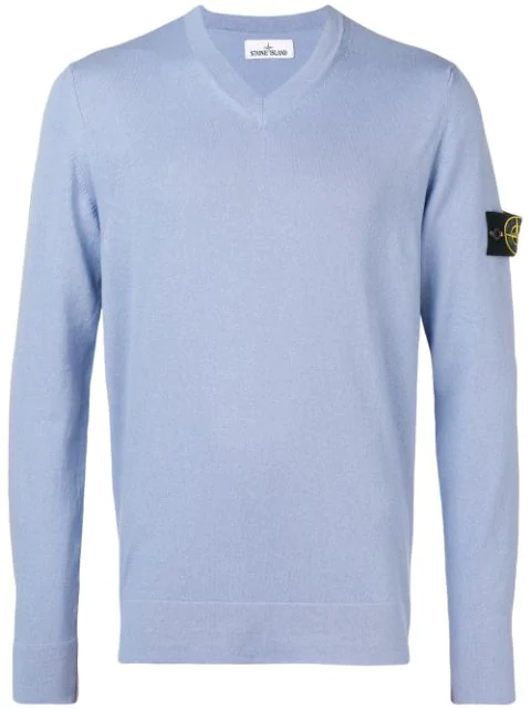 Stone Island Crew Neck Sweatshirt In Blue | ModeSens