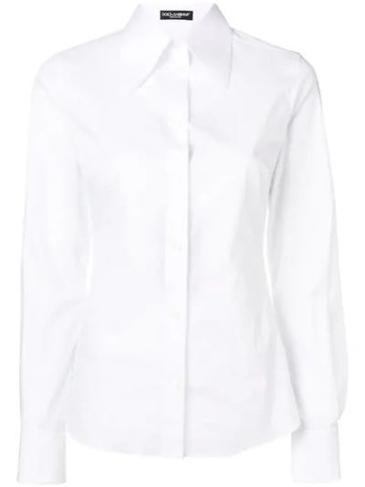Dolce & Gabbana Pointed Collar Shirt In White