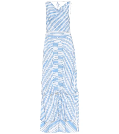 Altuzarra Gaeta Striped Silk Dress In Azure