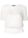 Theory Cropped Stretch T-shirt In White