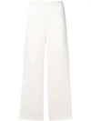 Theory Flared High Waisted Trousers In Neutrals