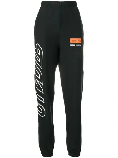Heron Preston Contrast Logo Track Pants In 1001 Black White