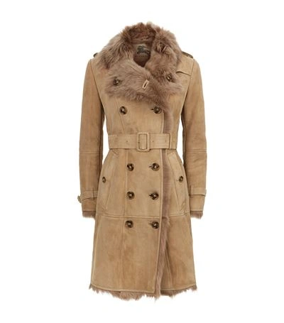 Burberry revere store collar shearling coat