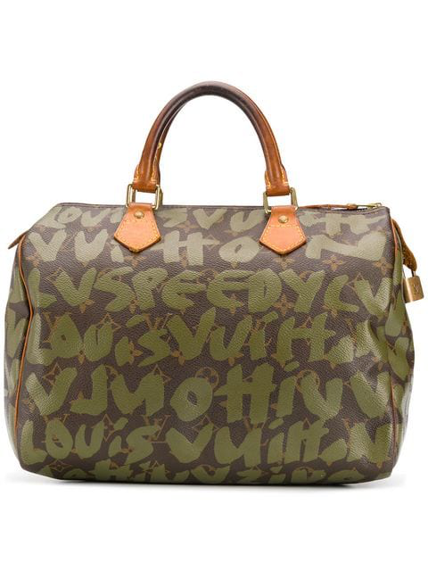 Louis Vuitton 2001&#39;s Graffiti Speedy Bag In Green | ModeSens