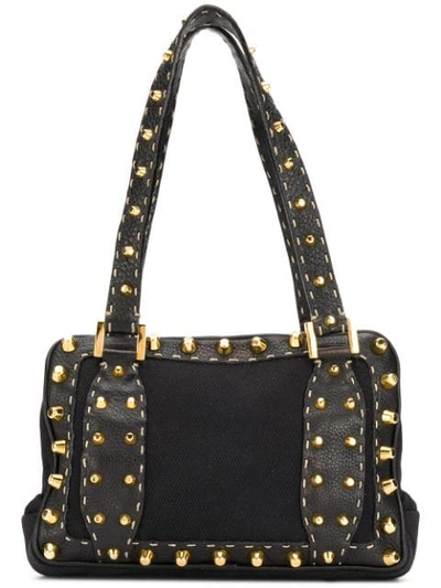 Pre-owned Fendi 2010's Studded Mini Bag In Black