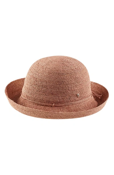 Helen Kaminski Classic Upturn Crocheted Raffia Hat In Light Musk