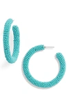 Sachin & Babi Noir Beaded Hoop Earrings In Turquoise