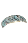 France Luxe 'volume' Rectangle Barrette In Nacro Ocean